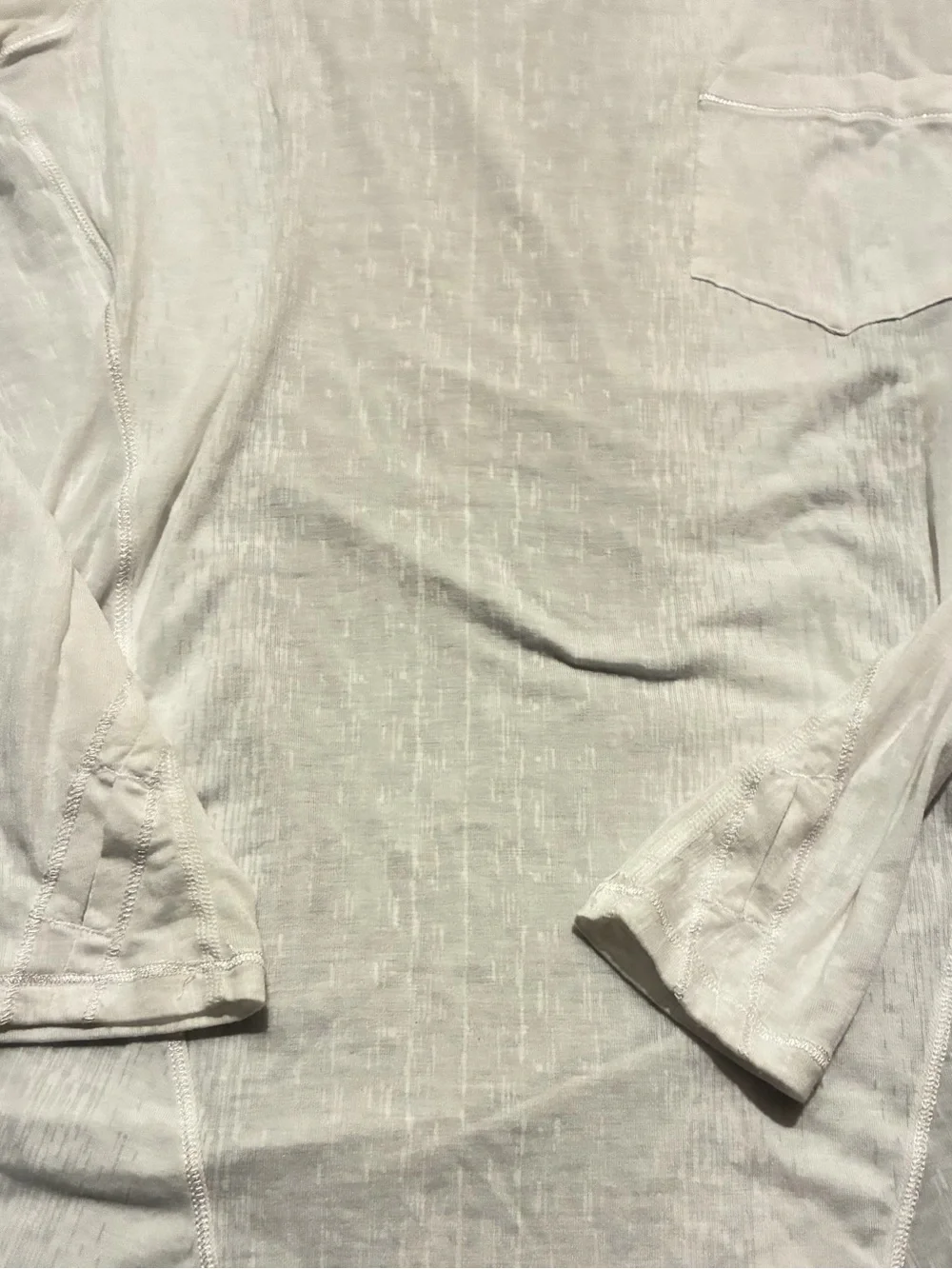 Lululemon White Sheer Burnout Long Sleeve Top Size 4